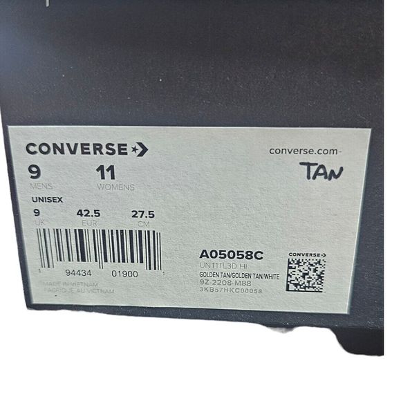 Converse Not A Chuck Untitled3D Hi Golden Tan White Men's SZ 9 Shoes NIB - Picture 4 of 8